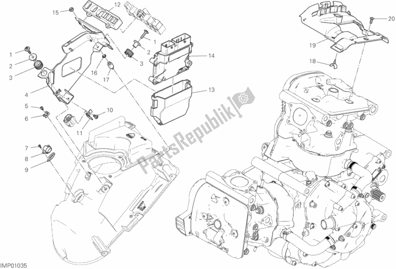 Alle onderdelen voor de Motorbesturingseenheid van de Ducati Supersport S USA 937 2018